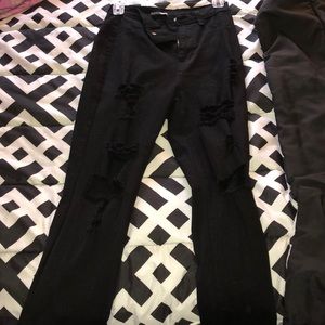 Black ripped skinny jeans size 9